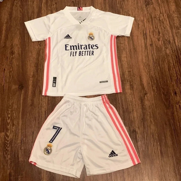 Adidas Hazard #7 Soccer Jersey & Shorts Set Real Madrid 20/21 New - Picture 1 of 12